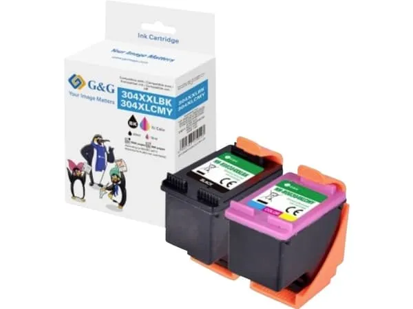 G&G XXL-patroner 2-pk kompatibel med HP 304XL BK + Color