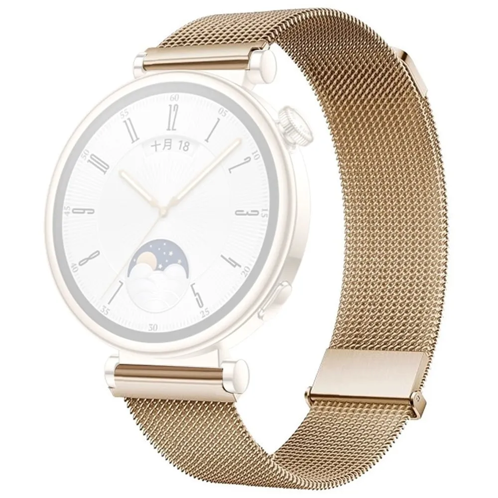 Huawei Watch GT 4 41 mm Garmin / Garmin Venu 3S 18 mm klokkerem i rustfritt stål med magnetisk rem - Rose Gull