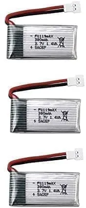 Hubsan 3 deler oppladbart 3,7v 380mAh for X4 H107c H107d H107L, Syma X11 X11C, HS170 Tilbehør til Fjernstyrte Leker Lipo-batteri