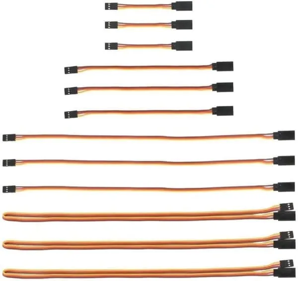 JR-forlengelseskabel 3 Pin 26AWG Futaba JR 3 stk x Cm 7, 15, 30, 60 - Tilbehør til Fjernstyrte Leker servokabel