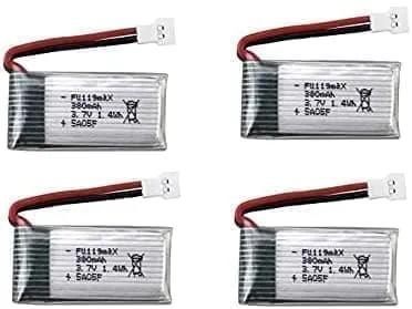 Hubsan 4 deler oppladbart 3,7v 380mAh X4 H107c H107d H107L, Syma X11 X11C, HS170 HS170C - Tilbehør til Fjernstyrte Leker Lipo-batteri