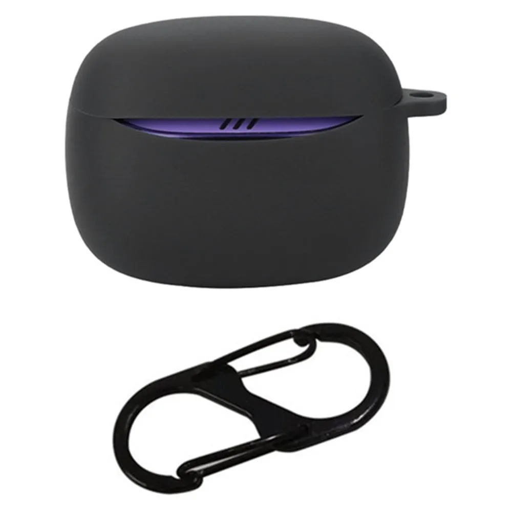 JBL Tune Buds 2 Bluetooth Earbuds Case Soft Silicone Cover with Anti-Lost Buckle - Black