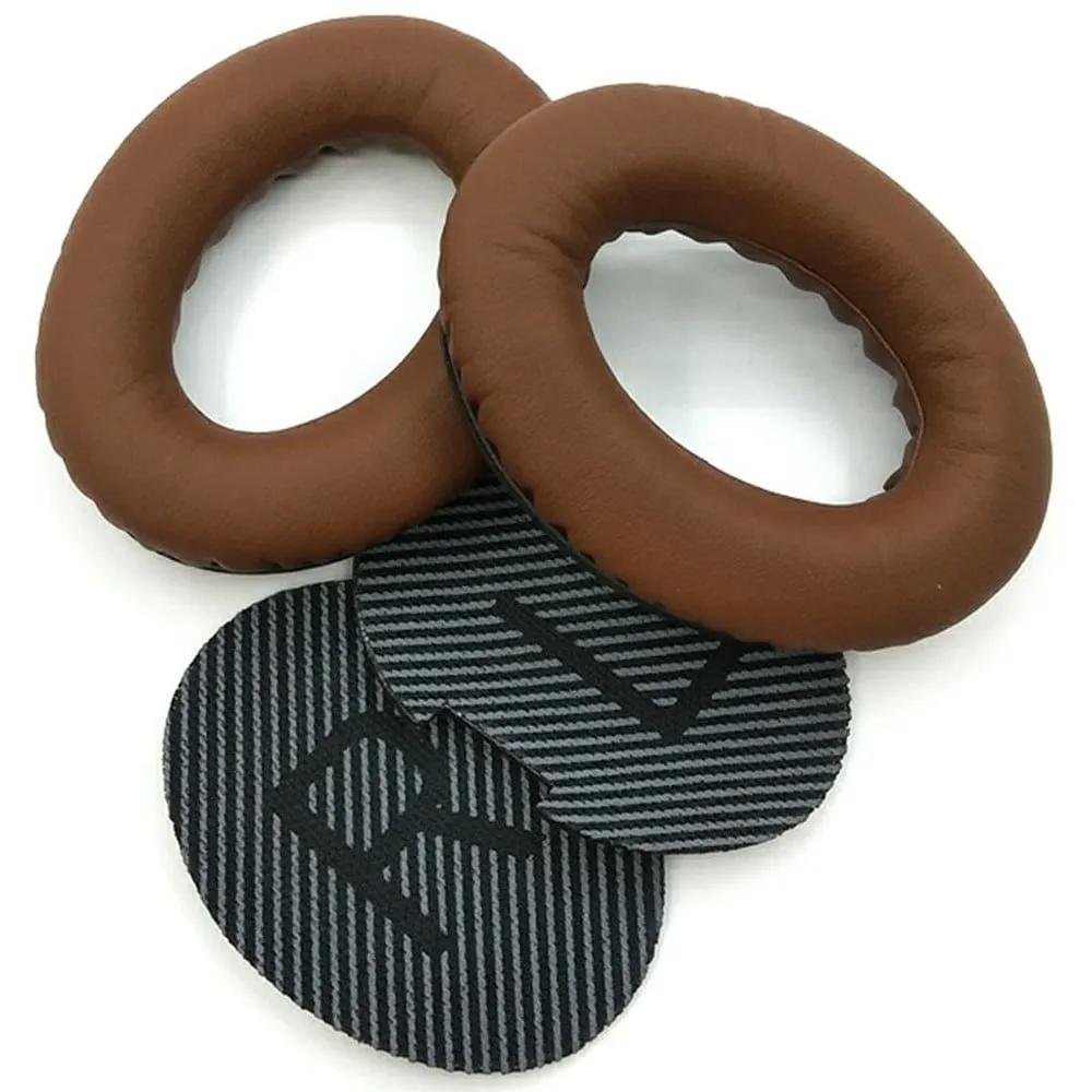 1Pair Replacement Ear Pads Bose QuietComfort 35 / 25 / 15 / 2 / AE2 Headphones Earpads Cushions - Coffee+Black