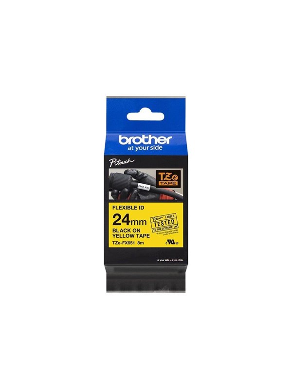 Brother Tape brother 24 mm black/yellow flexible
