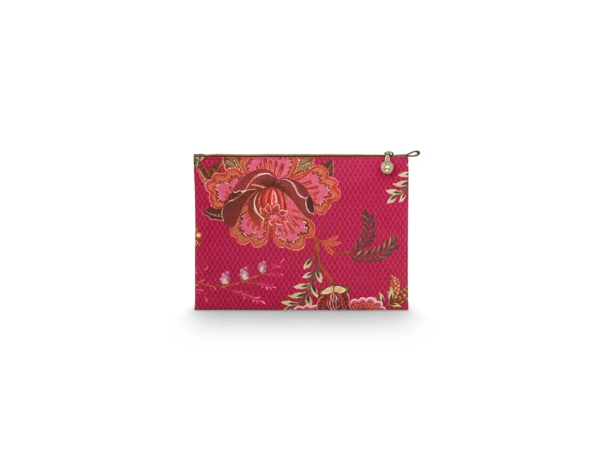 PIP Studio Charly Cosmetic Flat Pouch Large Cece Fiore Red 30x22x1cm