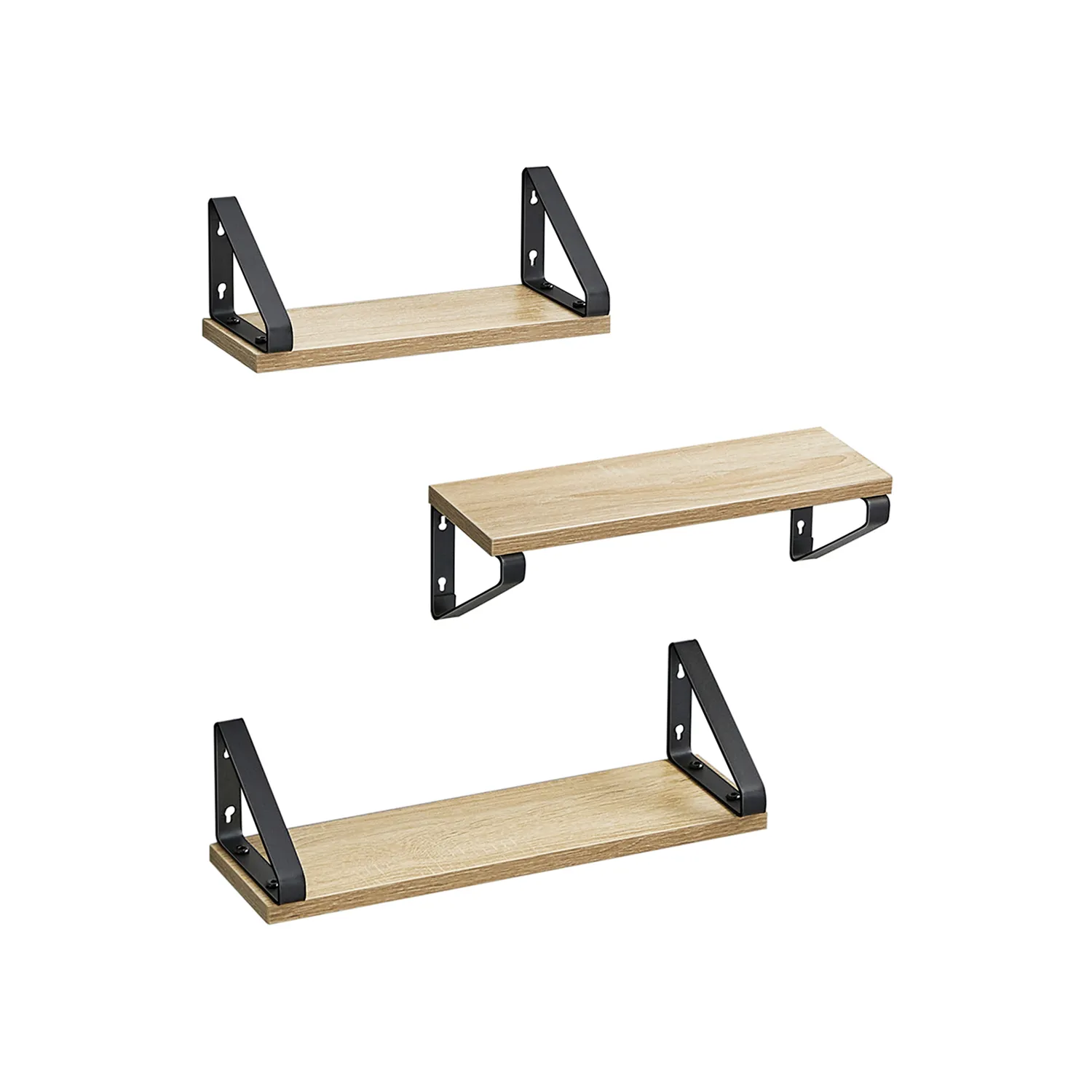 Vegghylle Sett, 12x30x11 cm, 12x35x11 cm, 12x40x11 cm, Eik