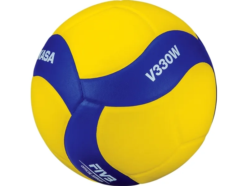 MIKASA V330W, Blå, Hvit, Gult, Nylon, Innendørs, FIVB, Mønster, 1 stykker