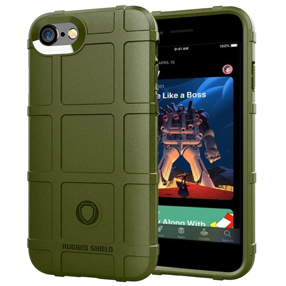 Rugged Shield iPhone SE 2020 / iPhone SE (2022) / iPhone 7 deksel - Militærgrønn
