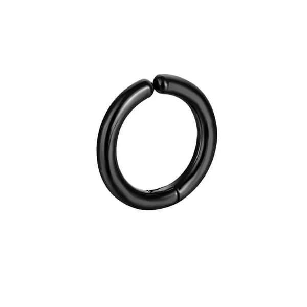 Fake Piercing Øredobber Uten Hull Tykk Ring Svart 12mm