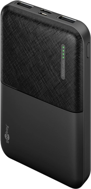 Goobay Powerbank compact 5.000 mAh praktisk og plassbesparende design med 5.000 mAh, perfekt for reiser