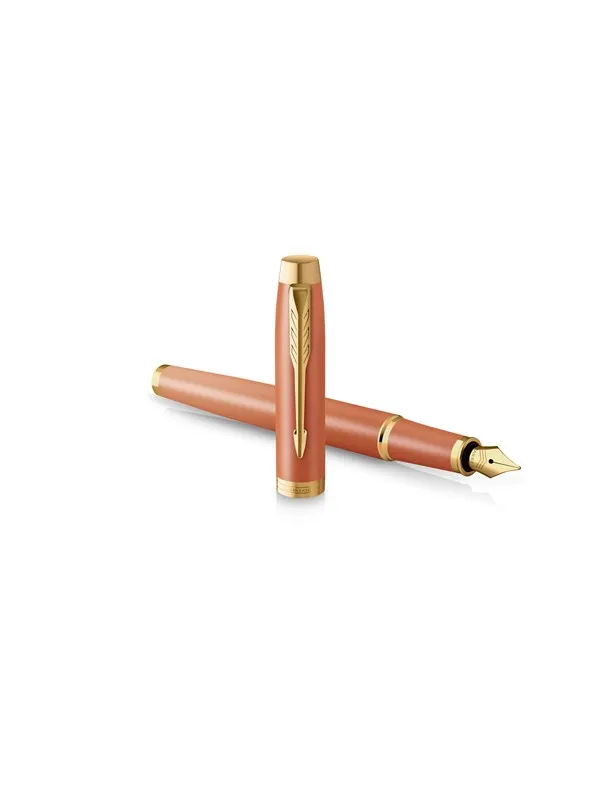 Parker IM Writing Rituals Fountain Pen  Uplifting Orange  Finish with Gradient & Gold Trims Fine Nib Blue Ink Gift Box