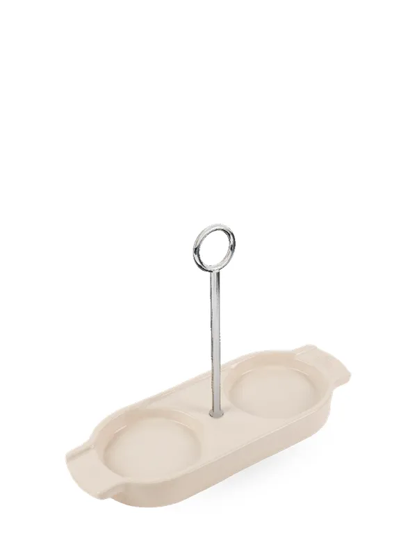 Peugeot Linea Keramik tray with handle cream white