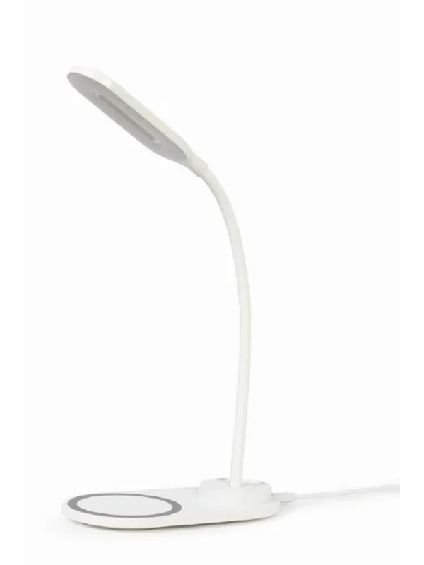 Gembird Desk lamp with wireless charger - White