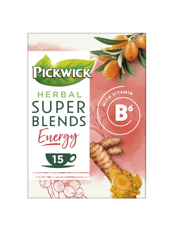 Pickwick Super Blend Energy Tea w. Lemongrass Rooibos and Turmeric - 15 pcs