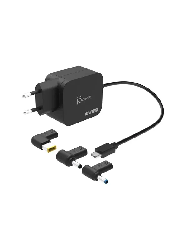 j5create 67W GaN PD USB-C Charger (with 3 DC Connector)