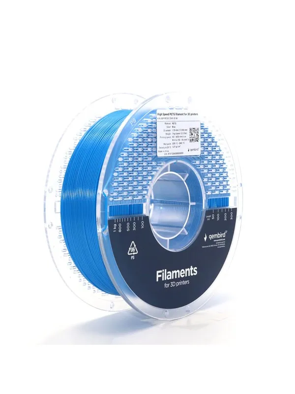 Gembird High Speed PETG (PET, PETT) - Blue - 1.75mm ø - 1 kg