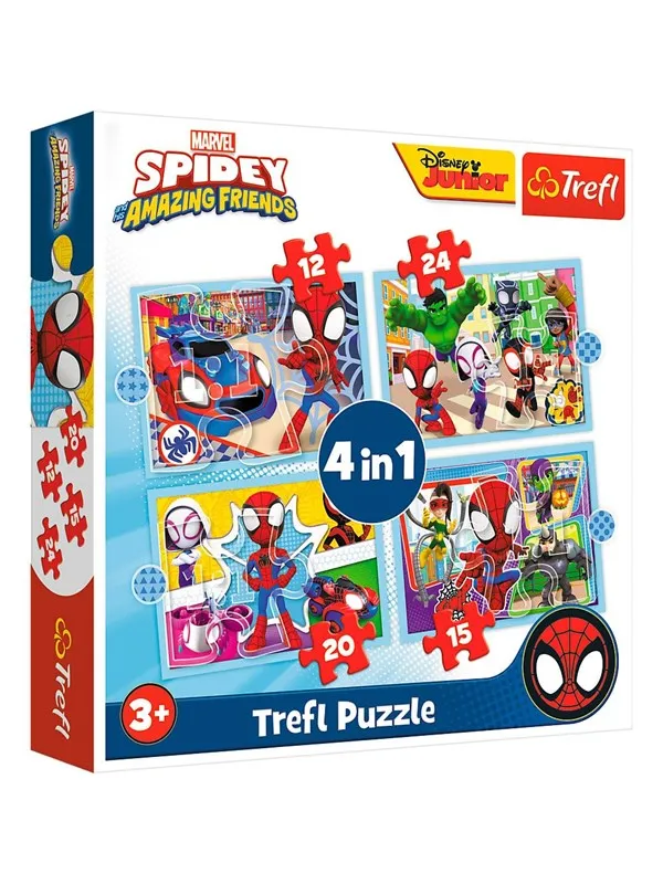 Trefl Puzzle - Spidey and his Amazing Friends - Spideys Team (4in1) Gulv