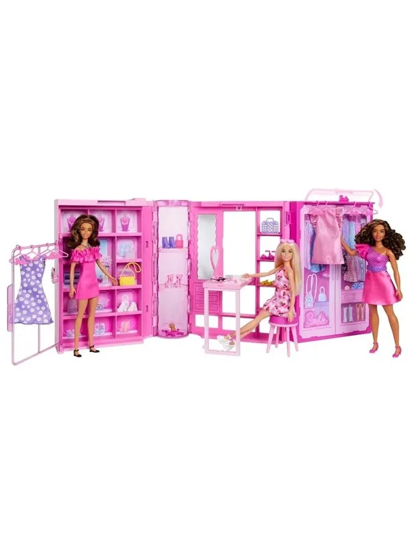 Barbie Fashion Morsomt Drømmeskap+Dukke