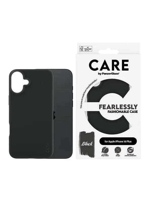 CARE by PanzerGlass Case Fashion Black iPhone 16 Plus