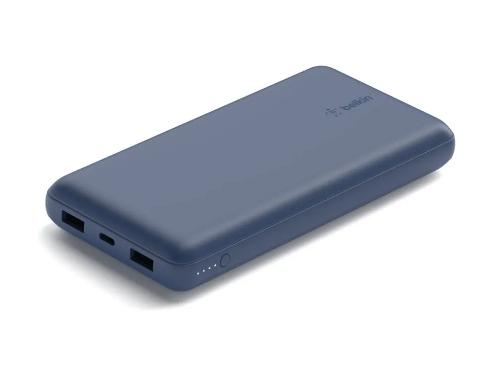 Belkin Power Bank 20K USB-A and USB-C 15W blue Nødlader - 20000 mAh
