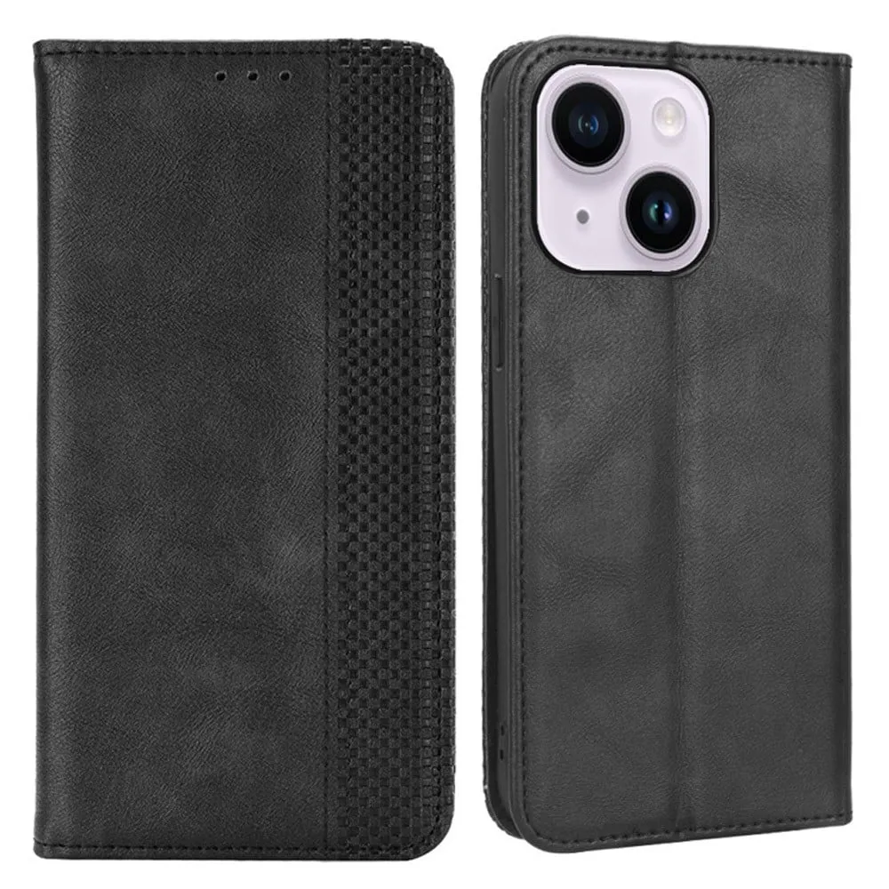 Bofink Vintage iPhone 15 Plus Læretui - Svart