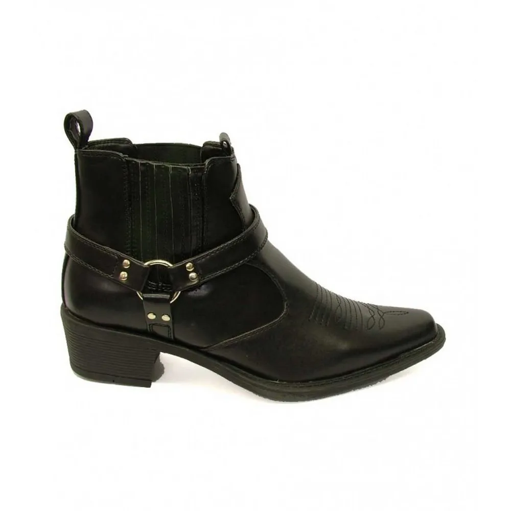 US Brass Mens Eastwood Cowboy Ankle Boots
