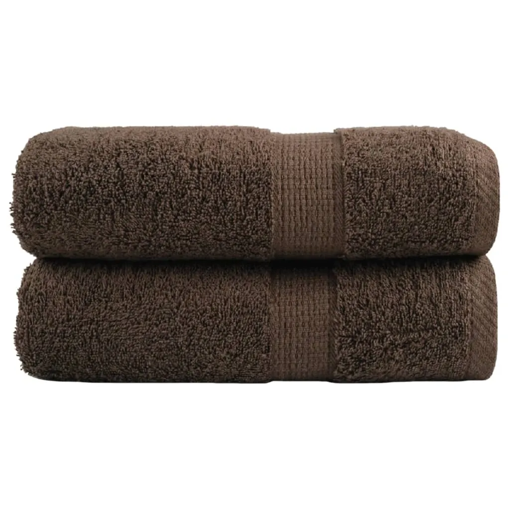 vidaXL Premium vaskehåndklær SOLUND 2 stk brune 30x30 cm 600 g/m²