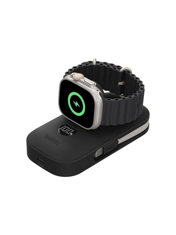 Belkin BoostCharge Pro power bank - with apple watch charger - 2 x USB-C - 45 Watt Nødlader - Svart - 10000 mAh