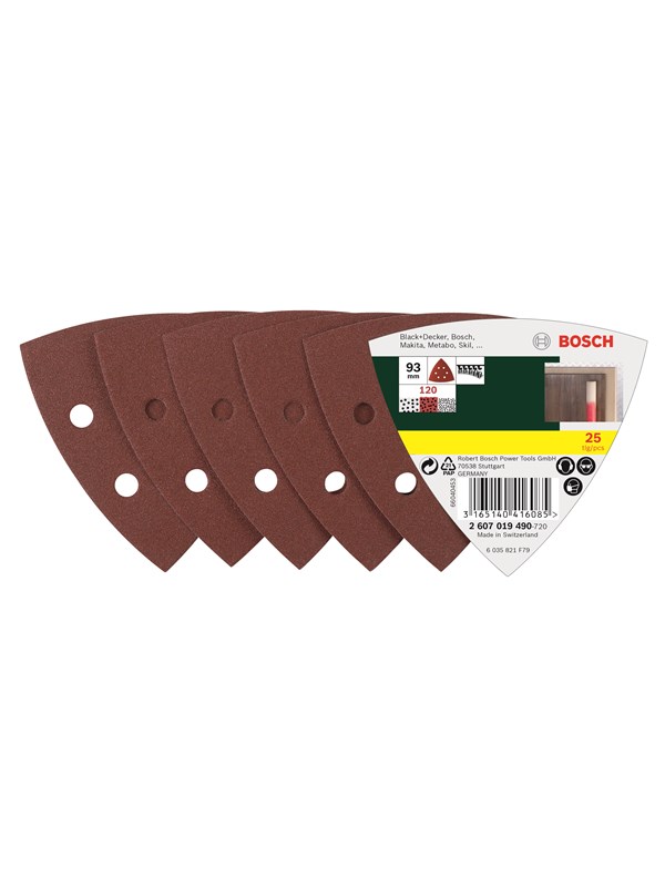 Bosch 25-delers slipepapirsett til deltasliper, korning 120 G= 120