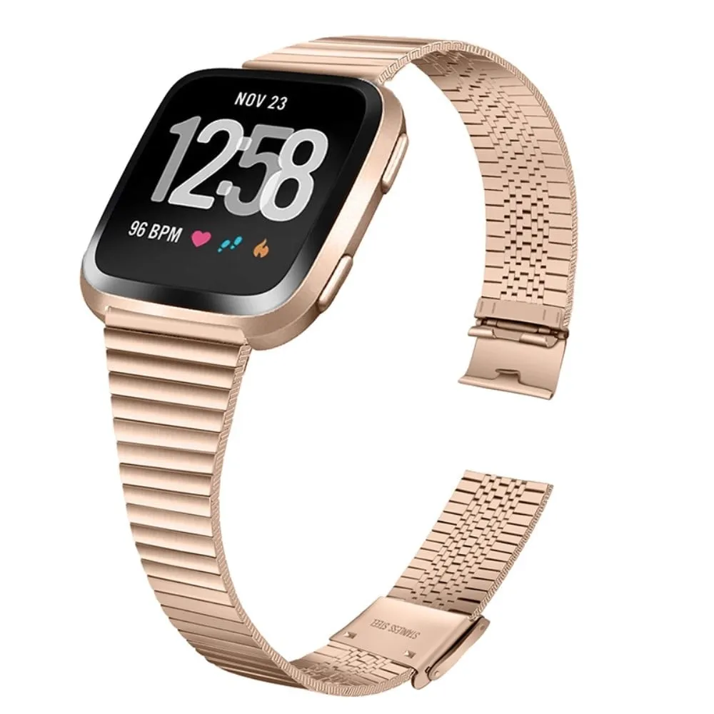 Fitbit Versa 2 / Versa Lite stilig klokkerem i rustfritt stål - Rose Gull
