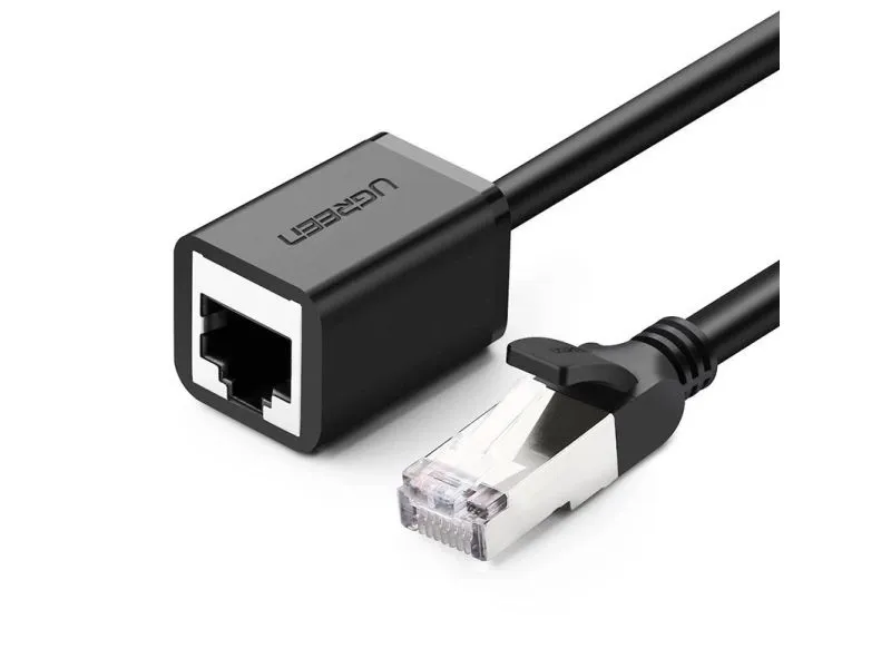 UGREEN nettverkskabel RJ45 Ethernet-forlengelse, kat. 6, FTP, med 5m metallplugg (svart)