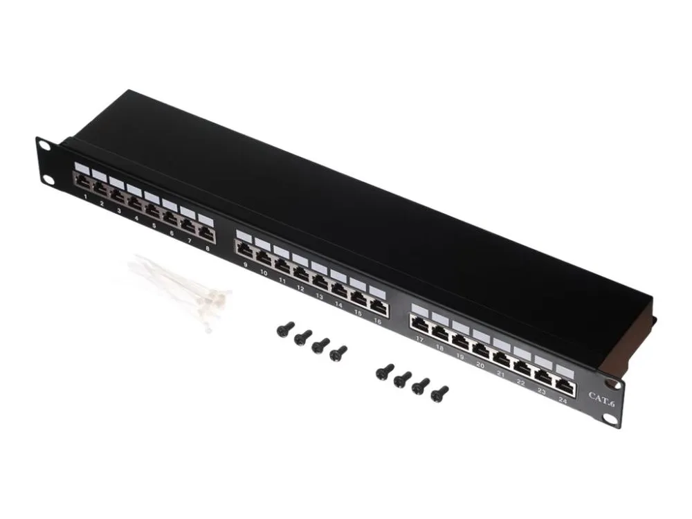 Netrack - Koblingspanel - CAT 6 - RJ-45 X 24 - svart - 19"