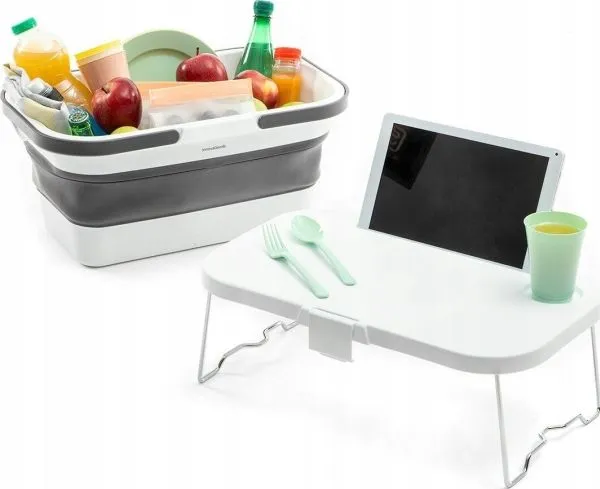 InnovaGoods sammenleggbar piknik-kurv med lokk-bord