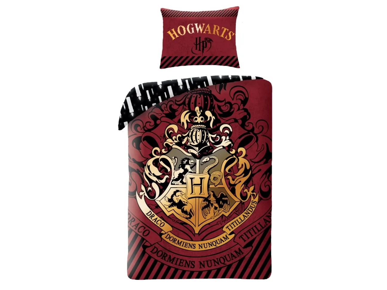 Harry Potter Hogwarts Sengetøj 2i1 Design 1 - 100 Procent Bomuld