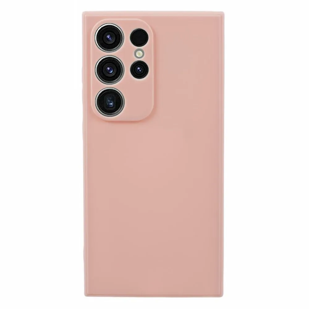 Mikrofiberfôret deksel i mykt gummi for Samsung Galaxy S24 Ultra - Rosa