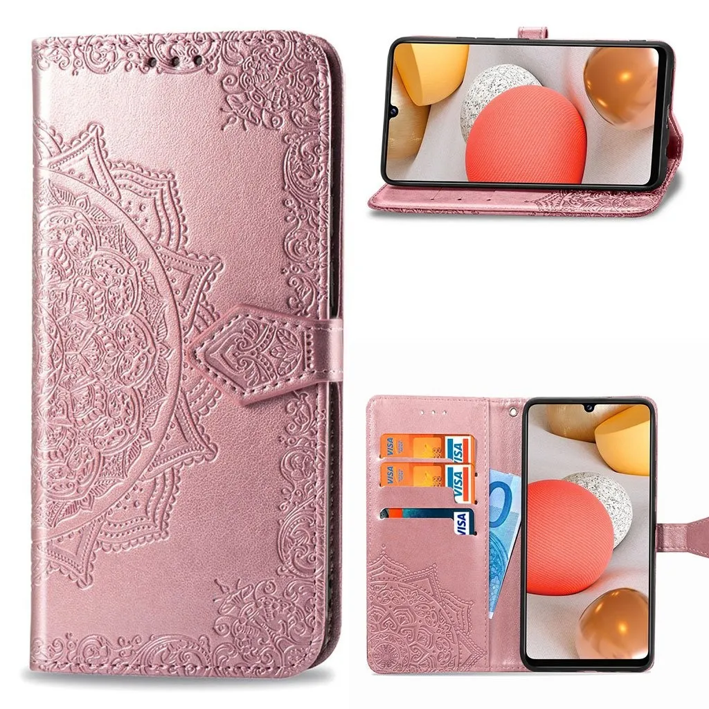 Mandala Samsung Galaxy A42 5G Flippetui - Rose Gull