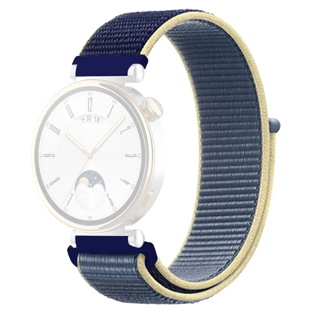 Huawei Watch GT 4 41mm / Garmin Venu 3S Watch Band 18mm Nylon Loop Justerbar håndleddsrem - Ice Ocean Blue