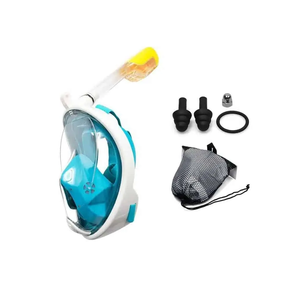 Snorkelmaske for barn og voksne med snorkel og 180 graders utsikt