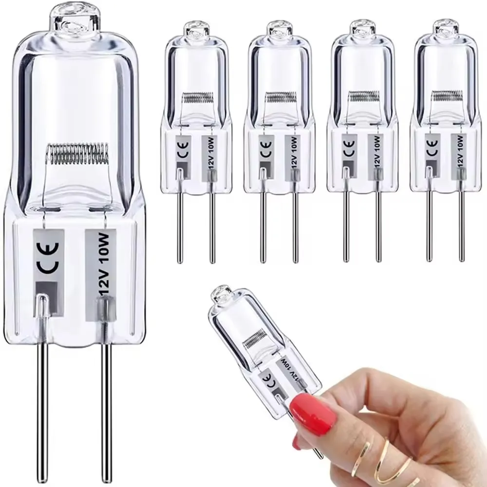10-pakning G4 halogenlamper 10W 12V - Varm hvit