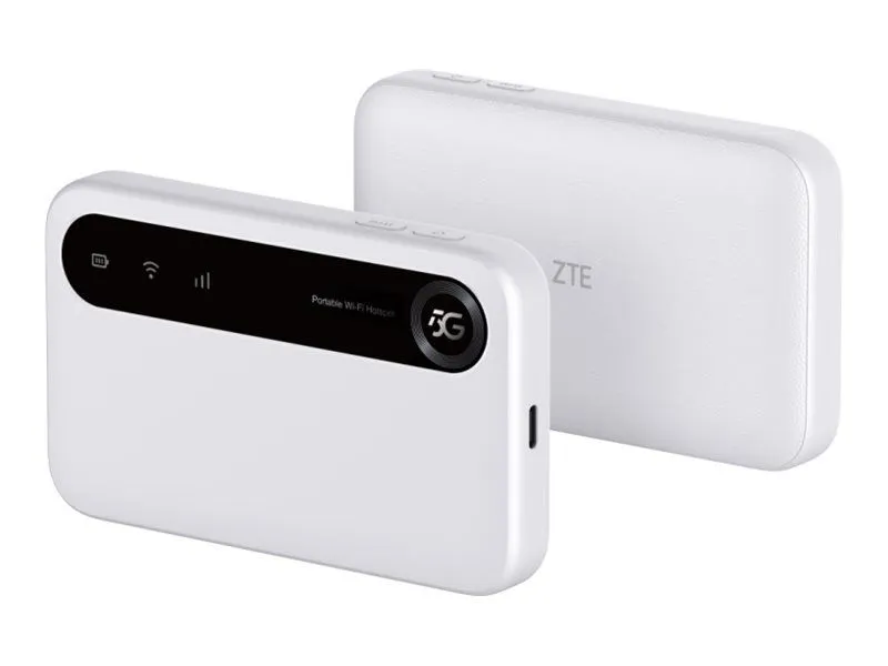 ZTE U50, Wi-Fi 6 (802.11ax), Dobbelbånd (2.4 GHz / 5 GHz), Hvit, Bærbar Router