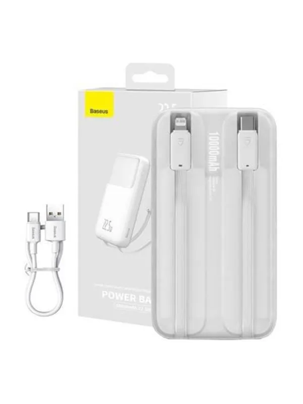 Baseus Powerbank Comet 10000mAh 22.5W (white) Nødlader - Hvit - 10000 mAh