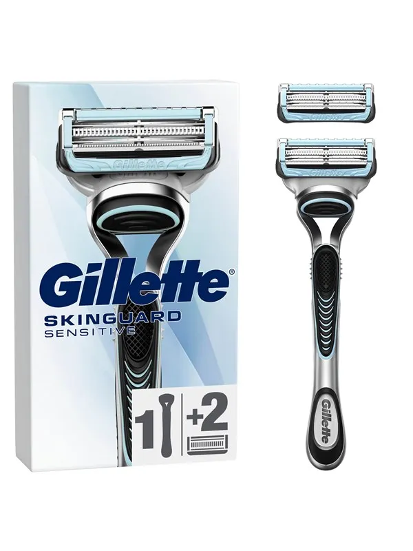 Gillette Skinguard Sensitive Razor Handle + 2 blades