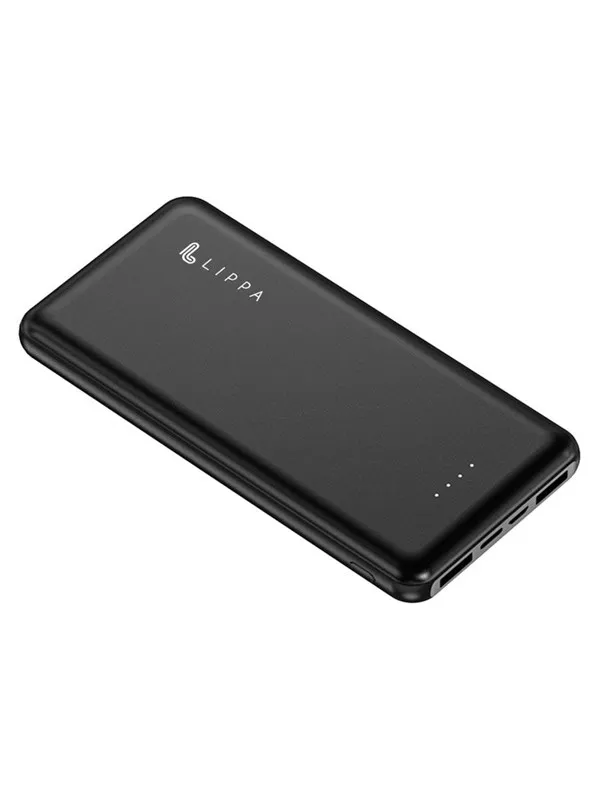 Lippa Powerbank 2 x USB-A Output Nødlader - Svart - 10000 mAh