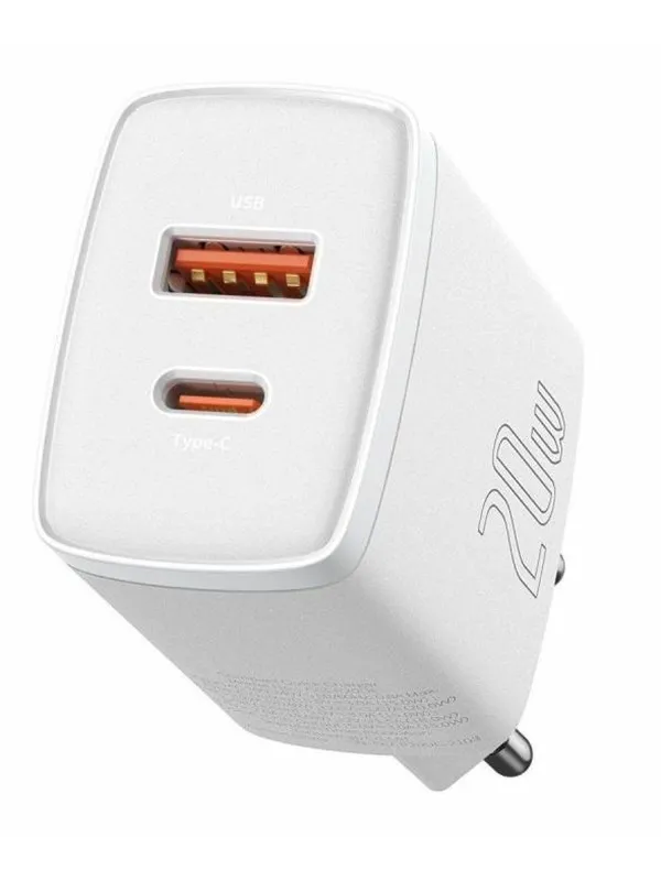 Baseus Compact Quick Charger USB USB-C 20W (white)