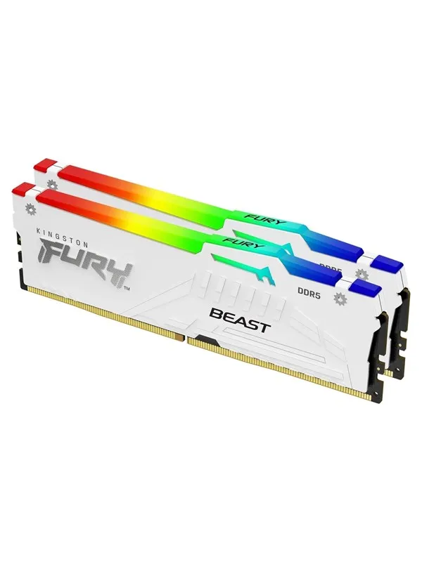 Kingston FURY Beast RGB DDR5-5600 - 32GB - CL36 - Dual Channel (2 pcs) - AMD EXPO & Intel XMP - Hvit med RGB