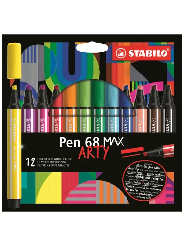 STABILO  Pen 68 Max Arty wallet of 12 pens