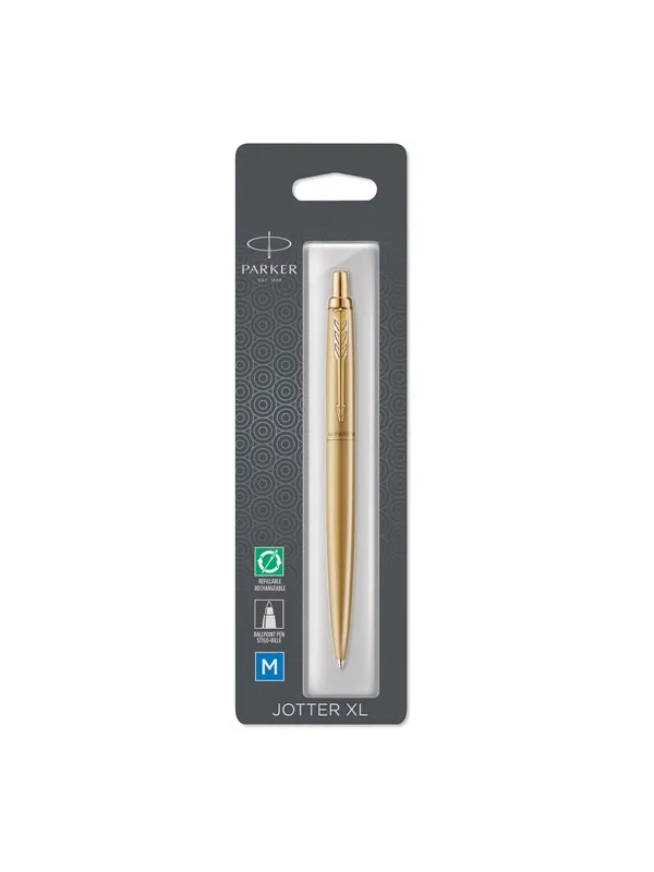Parker Jotter XL Ballpoint Pen | Monochrome Matte Gold | Medium Point | Blue Ink