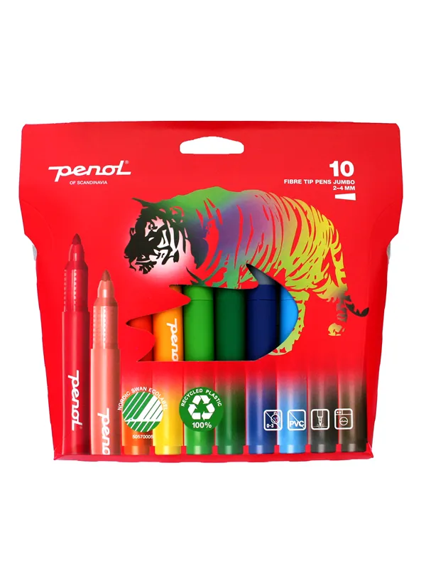 Penol Fibre Tip Jumbo pens x10