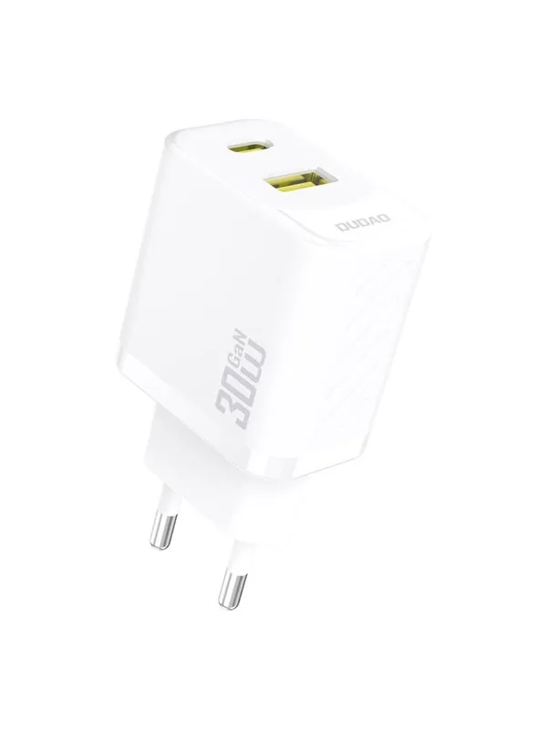 Dudao  A27TEU PD 30W GaN USB-A USB-C Wall Charger - White