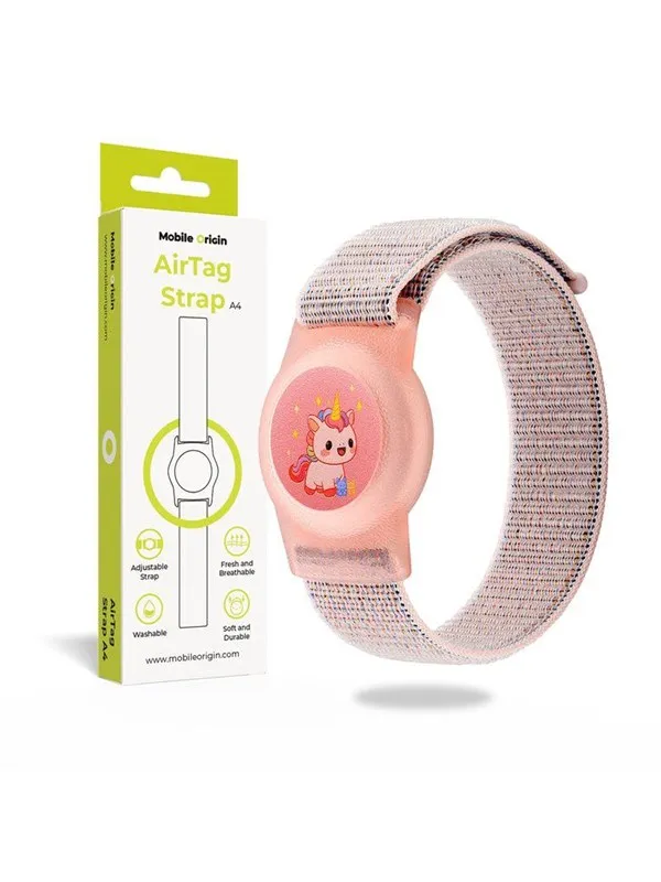 Mobile Origin AirTag Strap - pink unicorn